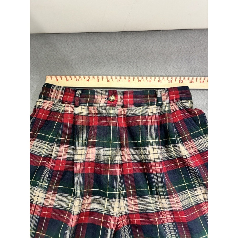 Vintage Talbots Plaid Pleated Bermuda Shorts 10 Twee Preppy High Waist Academia - Picture 3 of 10